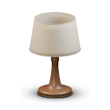 Modern Wooden Table Lamp Isolated on Transparent Background