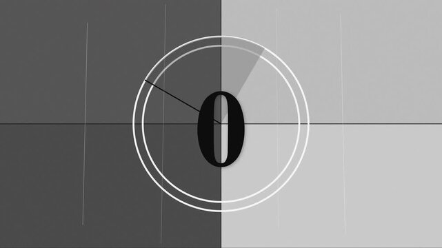 Vintage Movie Countdown Animation in Monochrome Film Style