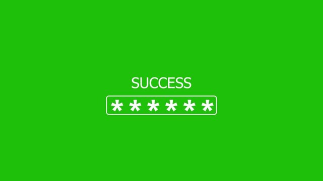 wrong and right password icon on white and green background. 4K Video motion graphic animation.