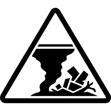 Vector silhouette of a storm/tornado warning sign