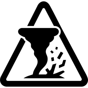 Vector silhouette of a storm/tornado warning sign