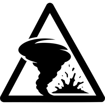 Vector silhouette of a storm/tornado warning sign
