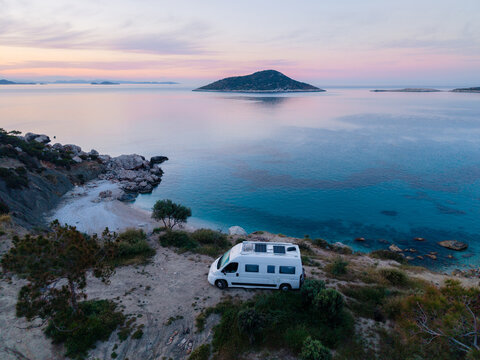 Stunning sunset view at Gerenlik Beach in Kas, Antalya, Turkey