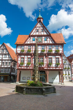 Rathaus. Historic town hall in Bad Urach, Germany