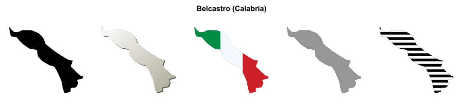 Belcastro (Calabria) outline map set