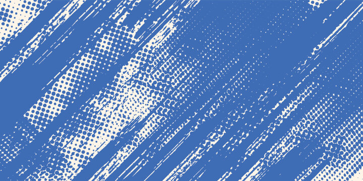 Modern Blue Brush Stroke Abstract Design with Spray Texture
