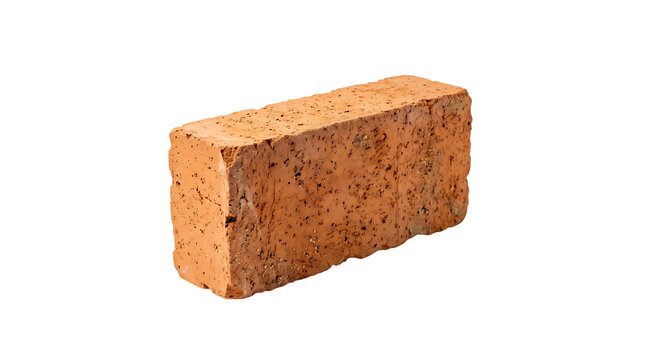 Single orange clay brick with textured surface