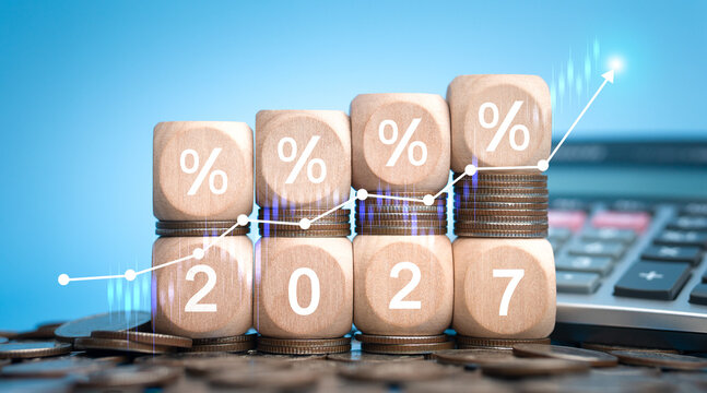 Concepts of inflation, strategic financial planning, and interest rate trend forecasts for 2027.