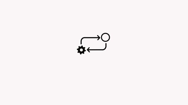 Process icon in flat style isolated on white. Process symbol in black for your web site design on white background. 
