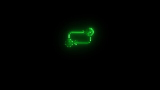 Settings Gear Icon and Clock Icon with Rotating Moving Arrow on Blue Background &ndash; Dynamic Time Management, Process Control, Technology Configuration, Automation, Workflow Optimization and Digital Into