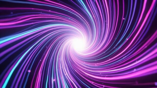 Luminous purple and blue energy lines spiraling into a bright, glowing vortex core