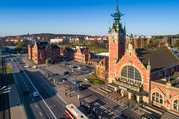 panorama miasta -Dworzec PKP. Pomorskie © WojciechWojcik