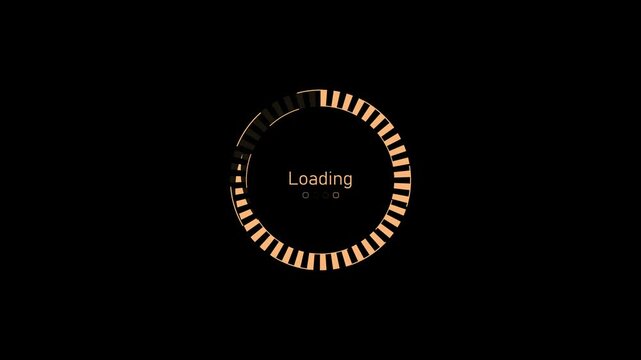 Minimal circular loading indicator and the word loading animation, Waiting progress and system startup