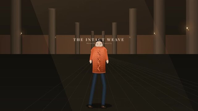 Conceptual animation depicting microaggressions as a person's orange sweater is slowly unraveled thread by thread by others, leaving them exposed and shivering, illustrating emotional attrition