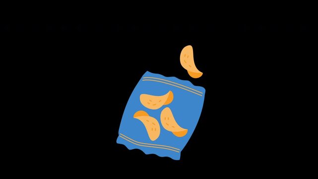 bag of potato chips junk food illustration