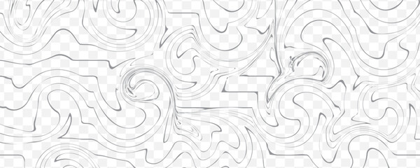 Seamless abstract contour map pattern with black and white flowing lines, representing geographic elevation, liquid terrain motion, and wood grain textures in modern minimalist © sainal