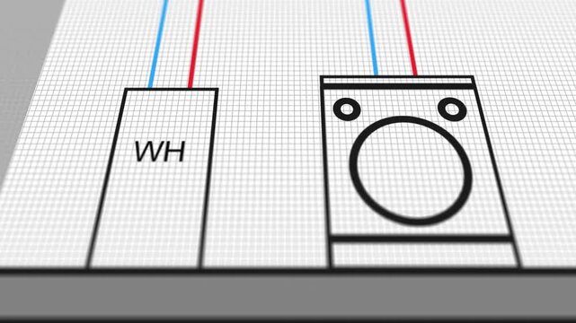 Plumbing Blueprints for a Residential Home - Water Heater Area