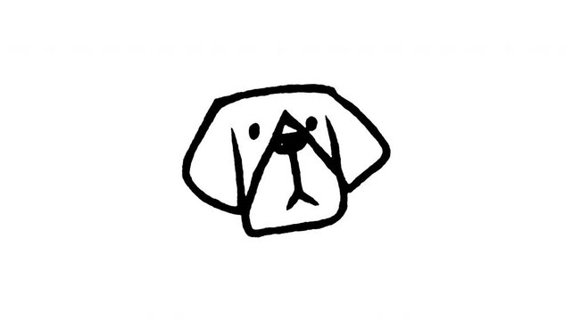 Animated doodle icon of a Beagle dog face with long droopy ears and cute expression.