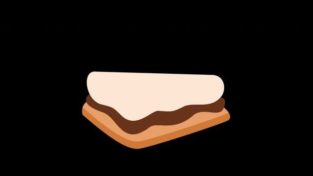 s'more with graham cracker cartoon