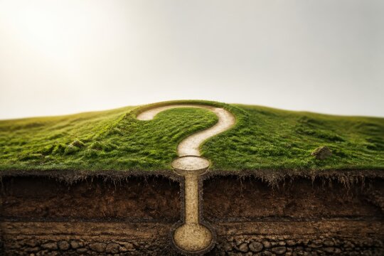 Mossy Question Mark Path in Grassy Hill Cross Section