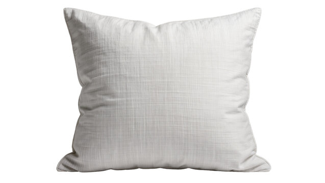 Soft textured light gray cushion comfortable home decor item, isolated on transparent background