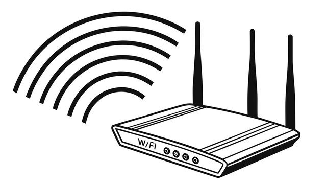 Wireless router device with antennas and radiating wifi signal high speed network equipment