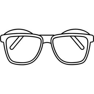 Sunglasses nose pad line art vector