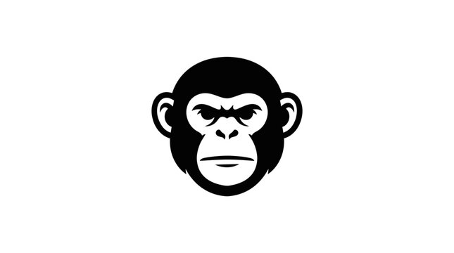 Aggressive monkey head mascot vector illustration.