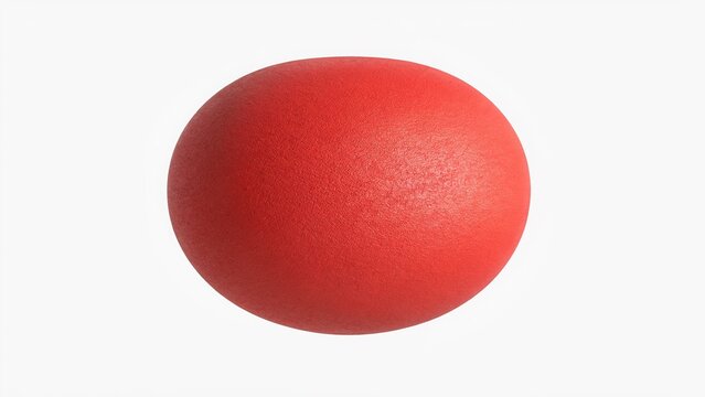 Single red sponge ball texture isolated on white background with material isolated equipment abstract synthetic