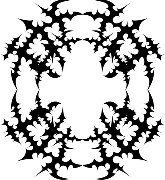 Spiky cyber sigilism circular thorn wreath vector element for modern metal merchandise decal
