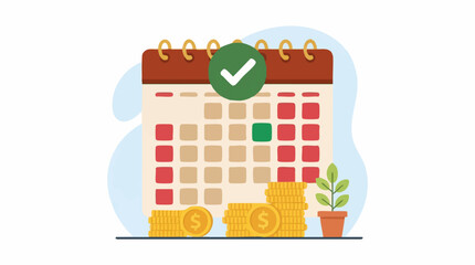 Fototapeta premium Successful Financial Planning Calendar with Savings and Investment Growth