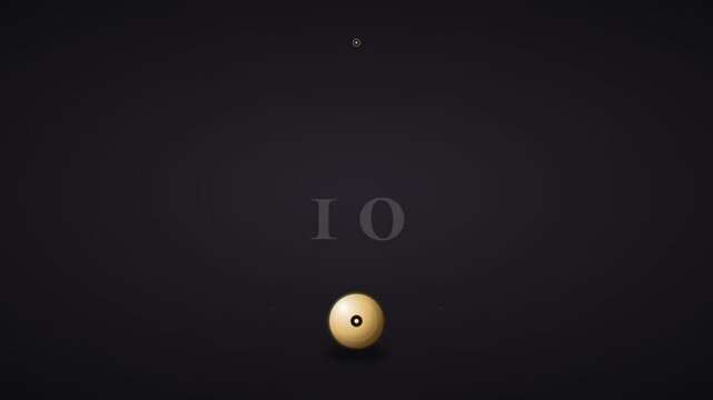 Golden pendulum swinging with 15 second countdown timer