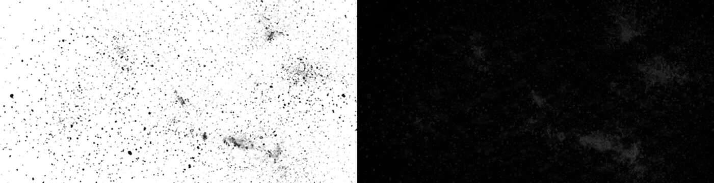 Black grunge spray paint texture with paint splatter and ink drops, distressed grainy overlay effect for vintage design, industrial background, graphic design, and artistic digital texture