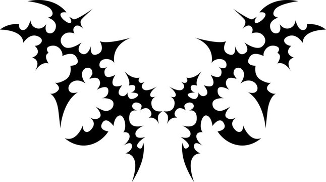 Crossed spiky cyber sigilism thorn graphic vector asset for dark aesthetic streetwear
