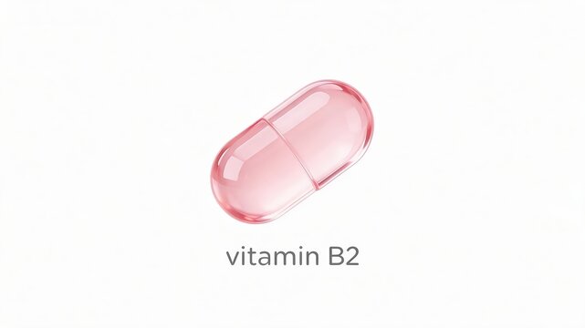 Translucent Pink 3D Vitamin B2 Skincare Icon Isolated on White Background