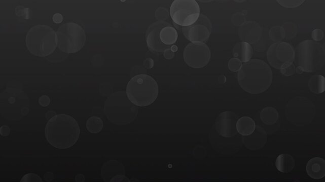 A sophisticated animation of rising white and gray bubbles with parallax depth and procedural light glints.