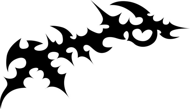 Diagonal spiky cyber sigilism thorn band vector element for Y2K streetwear sleeve trim