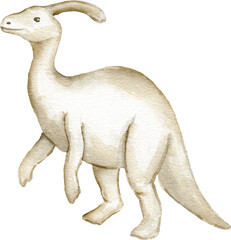 Fototapeta premium Watercolor Friendly Dinosaur Character Illustration