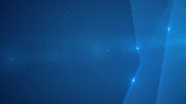 Abstract Blue Geometric Background with Diagonal Grid and Lens Flare animation 4k.