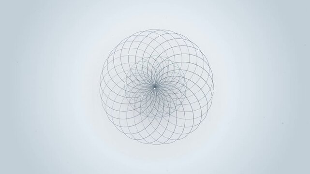 Abstract Procedural Luminous Rosette Kinetic Seamless Motion Loop 4K