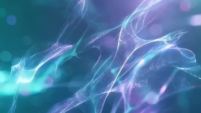 Glowing Light Particles in Abstract Photonics Technology Background With Flowing Digital Waves Representing Modern Data Science And Connectivity