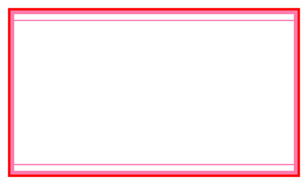 Abstract Minimalist Double Thin Line Frame Border with Bold Red Outer Lining and Vibrant Pink Inner Layer Accent
