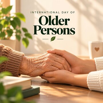 Close up of a young person holding hands with an elderly person to show care and support