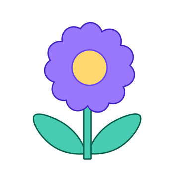Minimalist Purple Flower Vector Illustration for Botanical Branding, Floral Decor and Modern Graphic Design