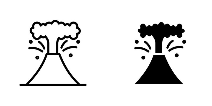Volcano eruption icon