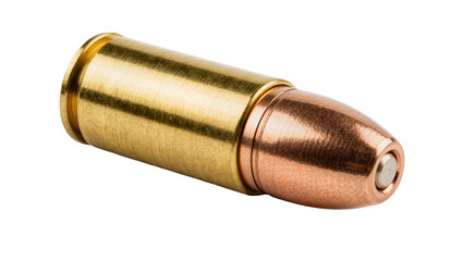 Brass and copper bullet cartridge, isolated on transparent background © Alexa