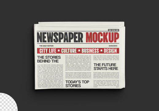Newspaper Frontpage Mockup Isolated