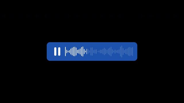 Voice Message Waveform Animation with Sound Wave, Voice Message Animation From Social Midea, Animation With Alpha Chanel, Voice Animation on Transparent Background, 4K Animation.