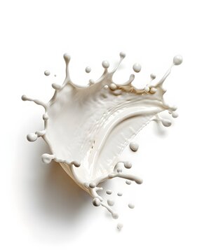 milk splash arc shape isolated on white background