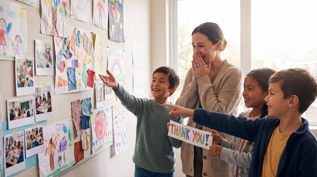 Students Surprising Teacher With Teachers Day Celebration